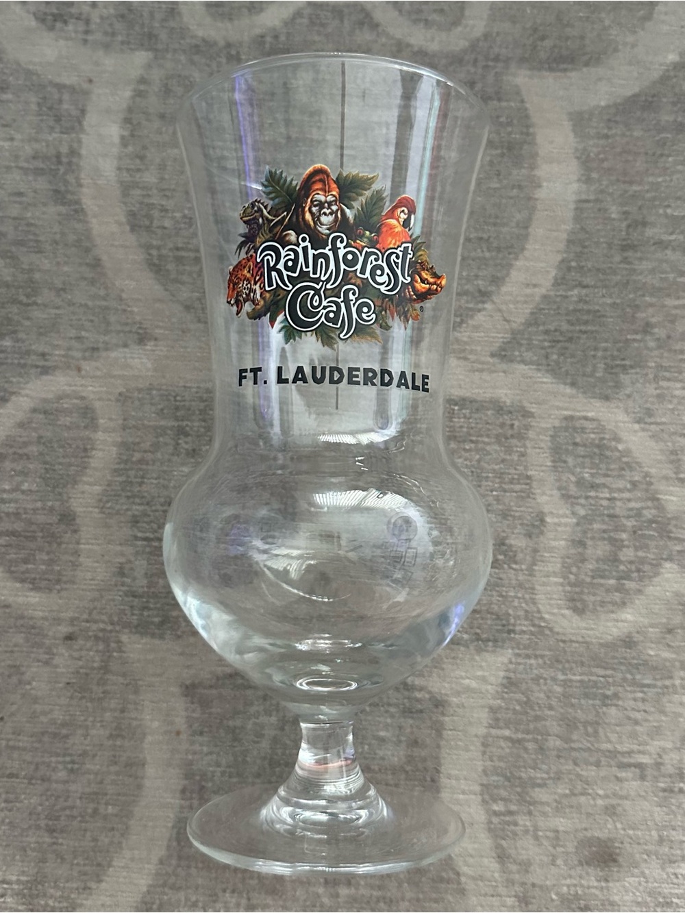 Rainforest Cafe Ft. Lauderdale Logo Hurricane Glass